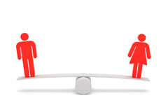 Las aseguradoras ya no pueden distinguir por sexos en el precio de los seguros Don muñecos mujer y hombre en una balanza