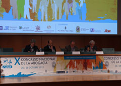 Representantes de la Mutualidad de la Abogacía, durante el Congreso de Cádiz