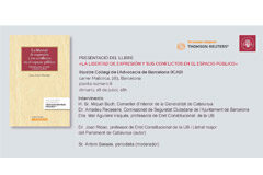 Presentación de la obra «La libertad de expresión y sus conlfictos en el espacio público» Imagen de la invitación