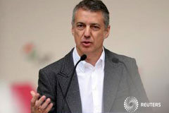 El gobierno del País Vasco requeriría acuerdos de varios partidos, según el CIS El lehandarkari Íñigo Urkullu durante un discurso en la celebración del Aberri Eguna en Bilbao, el 20 de abril de 2014