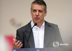 El lehandarkari Íñigo Urkullu durante un discurso en la celebración del Aberri Eguna en Bilbao, el 20 de abril de 2014