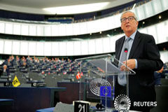 Juncker: «Creo que podemos tener un acuerdo» sobre el Brexit Foto del miércoles del presidente de la Comisión Europea, Jean-Claude Juncker, hablando ante el plenario del Parlamento Europeo. Sep 18, 2019.