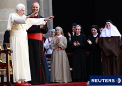 Benedicto XVI en El Escorial el 19 de agosto de 2011
