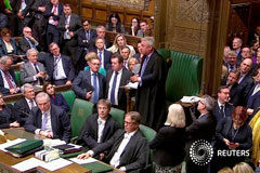 El Parlamento británico obligaría a May a pedir una prórroga para evitar un Brexit desordenado El presidente de la Cámara de los Comunes, John Bercow, habla en el Parlamento en Londres, Gran Bretaña, Abril 3, 2019,en esta imagen tomada de video