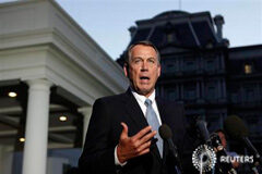 Obama y los líderes del Congreso de EEUU no consiguen llegar a un acuerdo Líder de la mayoría republicana en la Cámara de Representantes, John Boehner, hablando con la prensa tras la reunión celebrada el 2 de octuibre en Washington