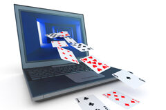 Hacienda concede 277 licencias de juego online a 53 empresas Entrando cartas a la pantalla de un ordenador portatil