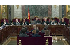 Arranca el juicio a los líderes independentistas catalanes Los líderes separatistas catalanes en el juicio ante el Tribunal Supremo, en Madrid, el 12 de febrero de 2019