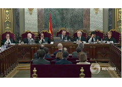 Los líderes separatistas catalanes en el juicio ante el Tribunal Supremo, en Madrid, el 12 de febrero de 2019
