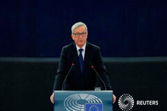 Juncker esboza su visión de la UE en 2025 en el Discurso sobre el estado de la Unión Juncker habla al Parlamento Europeo en Estrasburgo, el 9 de septiembre de 2015