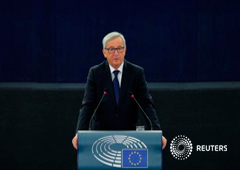 Juncker habla al Parlamento Europeo en Estrasburgo, el 9 de septiembre de 2015