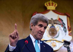 Kerry en una rueda de prensa en Jordania, el 13 de noviembre de 2014