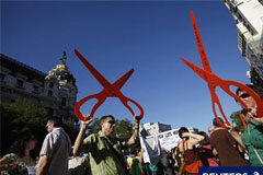 Los sindicatos se movilizan contra los recortes en educación Profesores durante una manifstación contra los recortes educativos en Madrid, el 7 de septiembre de 2011