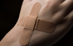 Lo complicado de demostrar que se ha mordido la mano que da de comer Una mano con dos tiritas puestas.