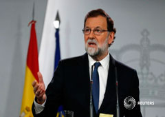 Mariano Rajoy, presidente del Gobierno español, en rueda de prensa tras el Consejo de Ministros, en Madrid, 21 de octubre de 2017