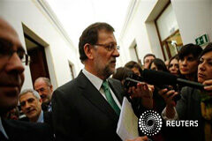 El Pleno del Congreso aprueba una Proposición no de Ley para que el debate sobre el Estado de la Nación se celebre en abril Rajoy habla a la prensa en Madrid el 20 de marzo de 2013