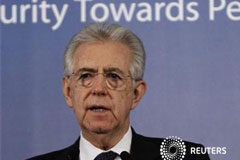 Monti minimiza el riesgo de contagio de España a Europa Monti el 27 de marzo de 2012 en Seúl