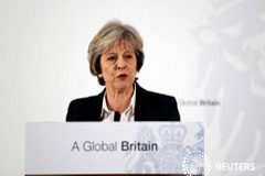 El Gobierno británico someterá el acuerdo del Brexit al Parlamento La primera ministra británica Theresa May da un discurso sobre la salida de la Unión Europea en Lancaster House en Londres, el 17 de enero de 2017