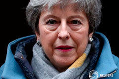 La UE está lista para retrasar el Brexit si el Parlamento británico aprueba el acuerdo La primera ministra británica, Theresa May, fuera de la residencia del gobierno en Londres. 20 de marzo de 2019