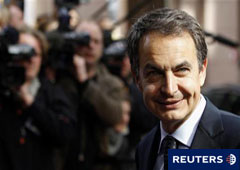 Zapatero a su llegada a la cumbre de Bruselas el 25 de marzo de 2011.