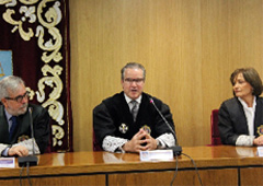 Eduardo Menéndez en el acto de toma de posesión como presidente de la Sala de lo Contencioso-administrativo