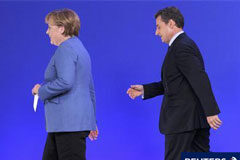 Pocas esperanzas de un acuerdo concluyente en la cumbre europea Merkel, y Sarkozy, tras otra reunión europea celebrada en Bruselas