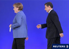 Merkel, y Sarkozy, tras otra reunión europea celebrada en Bruselas