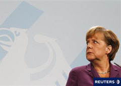 a canciller Angela Merkel en Berlín