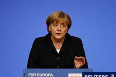 Merkel dice Europa afronta su peor crisis desde la guerra Merkel delivers durnate un discurso en la convención de su partido la Unión Demócrata Cristiana