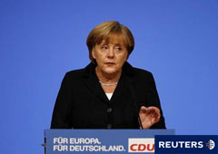 Merkel delivers durnate un discurso en la convención de su partido la Unión Demócrata Cristiana