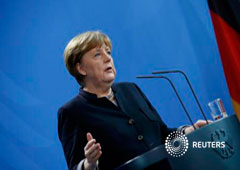 Merkel en rueda de prensa en Berlín el 16 de enero de 2017