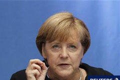 Merkel dice aún no hay un mecanismo de insolvencia ordenada Angela Merkel durante un discurso en un mitin electoral de su partido CDU en Berlín, el 9 de septiembre de 2011