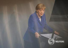 Merkel durante un discurso ante el Parlamento alemán en Berlín, el 16 de octubre de 2014