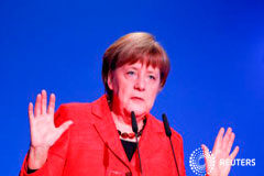 Trump y Merkel celebran su primer cara a cara en la Casa Blanca Merkel ofrece un discurso en Berlín, el 16 de marzo de 2017