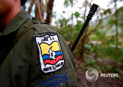 Un miembro de las FARC en un campamento en Cordillera Oriental, Colombia, el 16 de agosto de 2016