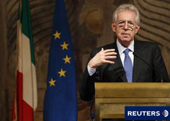 Imagen de Monti el 14 de noviembre en una rueda de prensa en el Palacio Giustiniani de Roma
