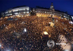 la manifestación en Madrid en la Puerta del Sol