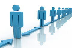 Diez aspectos imprescindibles a la hora de plantear los ERTEs Muñecos azules separados por flechas