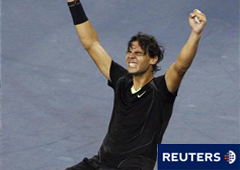 En la imagen, Nadal celebra su victoria sobre Djokovic en Nueva York, el 13 de septiembre de 2010.