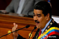 Asamblea Constituyente venezolana convoca elecciones presidenciales antes de 30 de abril El presidente de Venezuela, Nicolás Maduro, durante una sesión de la Asamblea Constituyente, el 15 de enero de 2018