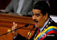 El presidente de Venezuela, Nicolás Maduro, durante una sesión de la Asamblea Constituyente, el 15 de enero de 2018