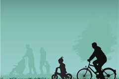 La Ley de Infancia, que entra en vigor esta semana, reconocerá a los menores como víctimas de violencia de género Niño y padre en bicicleta