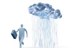 Los Notarios siguen buscando nuevas líneas de trabajo Un muñequito gris huyendo de una tormenta