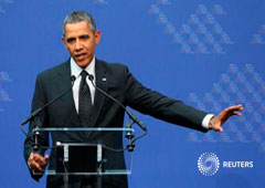 Obama en la rueda de prensa de cierre de la cumbre de seguridad nuclear celebrada el 25 de marzo en LA Haya Obama en la rueda de prensa de cierre de la cumbre de seguridad nuclear celebrada el 25 de marzo en LA Haya