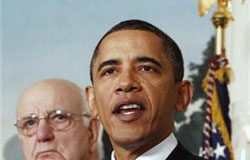 Obama propone nuevas normas para los bancos Obama dando un discurso