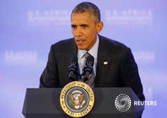 Obama escucha una pregunta en una conferencia de prensa sobre las conclusiones de una cumbre entre Estados Unidos y África en Washington, el 6 de agosto de 2014