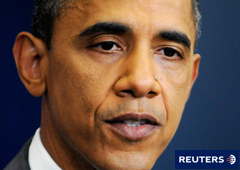 EE.UU. El presidente Obama pronuncia un discurso sobre la crisis de la deuda en el techo de la sala de prensa en la Casa Blanca en Washington