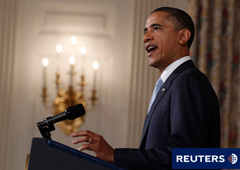 Obama durante una rueda de prensa.