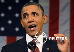 Obama durante su discurso del Estado de la Nación, en Washington, el 24 de enero de 2012