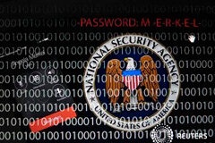 Suavizan un borrador de resolución de la ONU sobre espionaje Un teléfono móvil que simula llamar a la canciller Angela Merkel junto a una tableta con el logo de la NBSA y múltiples números en una foto ilustrativa tomada en Fráncfort, el 28 de octubre de 2013