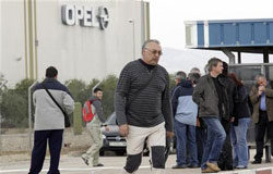 Principio de acuerdo para la planta de Opel en Figueruelas trabajadores de la planta de Opel, el 20 de octubre de 2009.